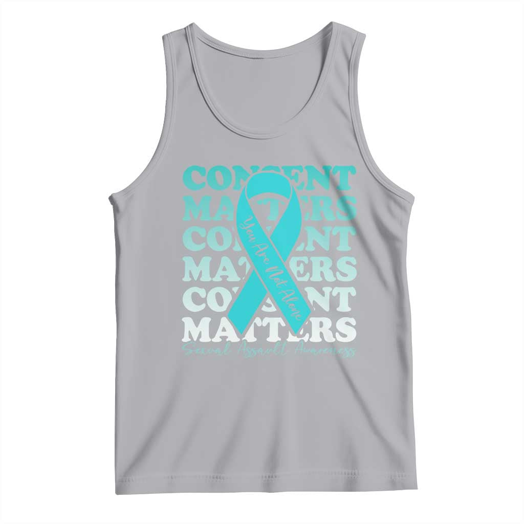 Sexual Assault Awareness Month Tank Top Teal Ribbon Consent Matters You Are Not Alone