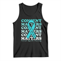 Sexual Assault Awareness Month Tank Top Teal Ribbon Consent Matters You Are Not Alone