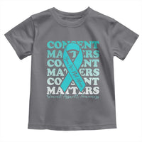 Sexual Assault Awareness Month Toddler T Shirt Teal Ribbon Consent Matters You Are Not Alone