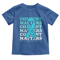 Sexual Assault Awareness Month Toddler T Shirt Teal Ribbon Consent Matters You Are Not Alone