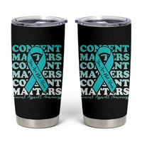 Sexual Assault Awareness Month Tumbler Cup Teal Ribbon Consent Matters You Are Not Alone