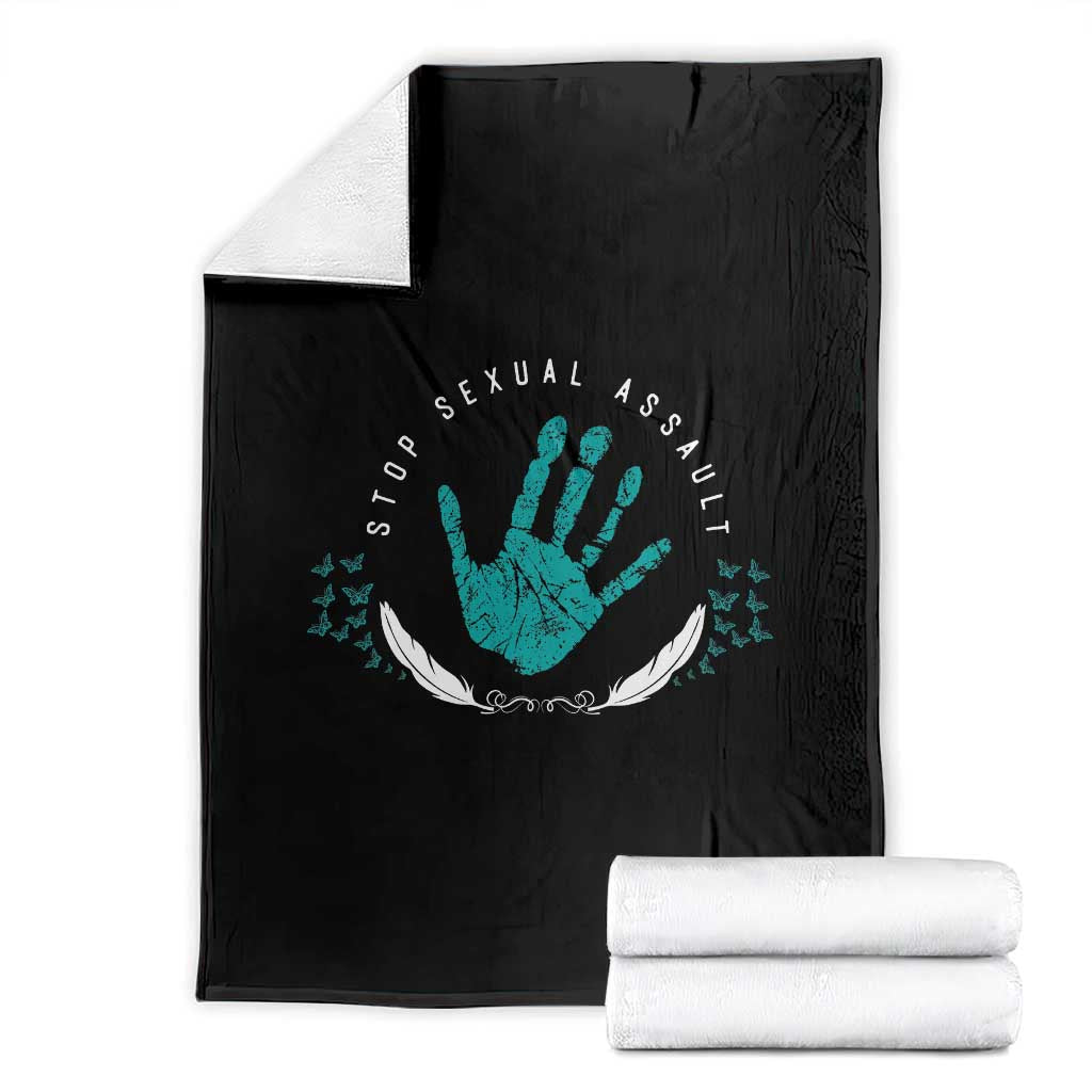 Stop Sexual Assault Awareness Survivor Throw Blanket