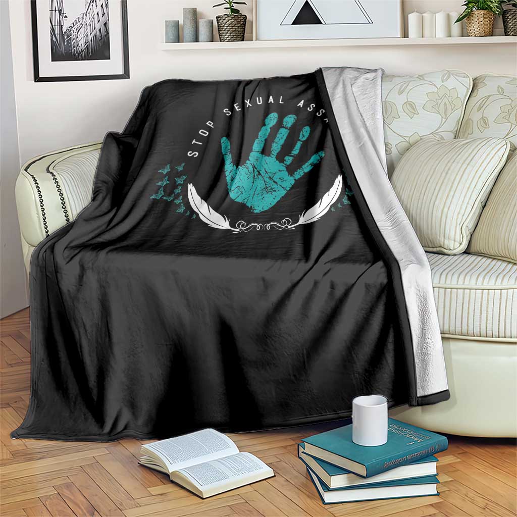 Stop Sexual Assault Awareness Survivor Throw Blanket