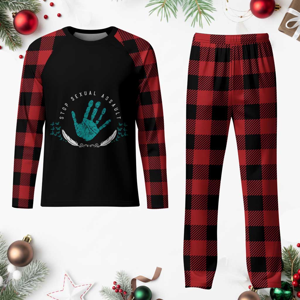Stop Sexual Assault Awareness Survivor Plaid Pajama Set