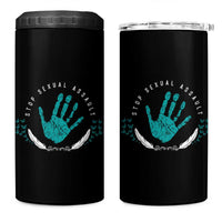 Stop Sexual Assault Awareness Survivor 4 in 1 Can Cooler Tumbler