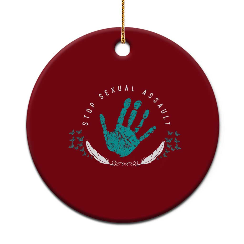Stop Sexual Assault Awareness Survivor Ceramic Ornament