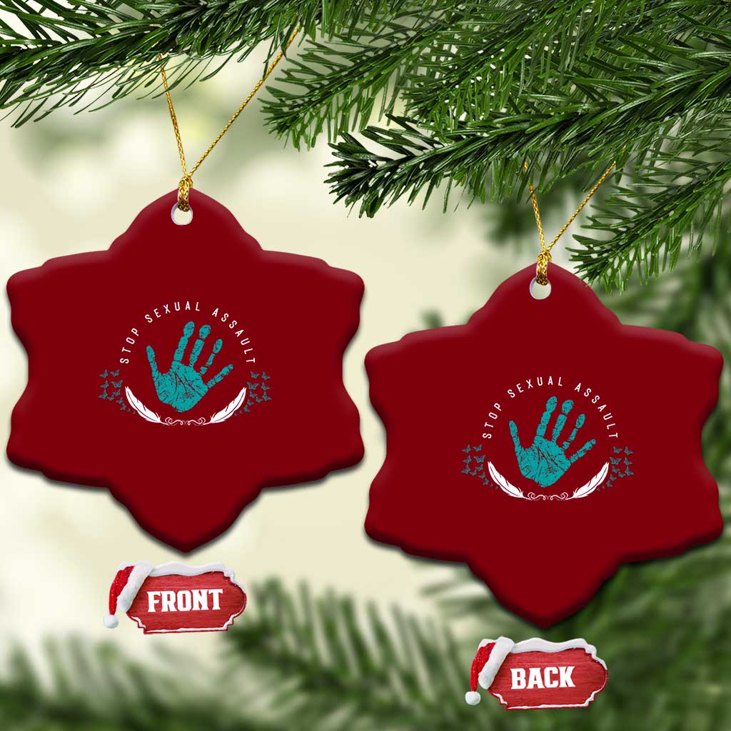 Stop Sexual Assault Awareness Survivor Ceramic Ornament