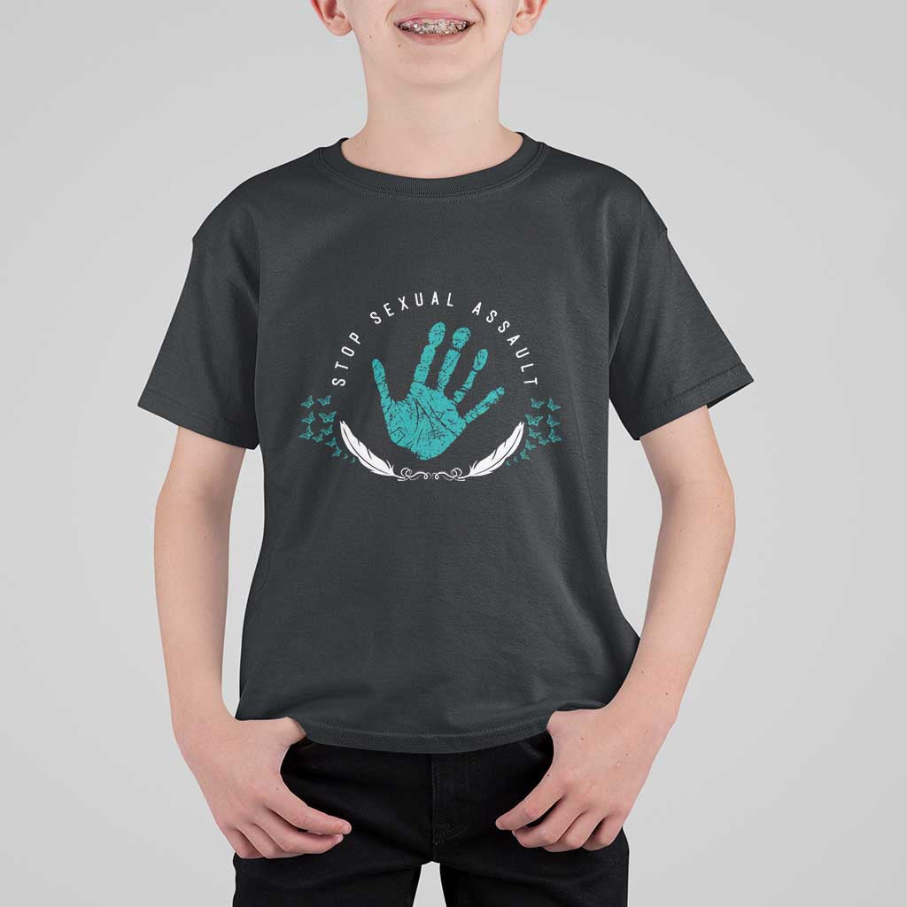 Stop Sexual Assault Awareness Survivor T Shirt For Kid