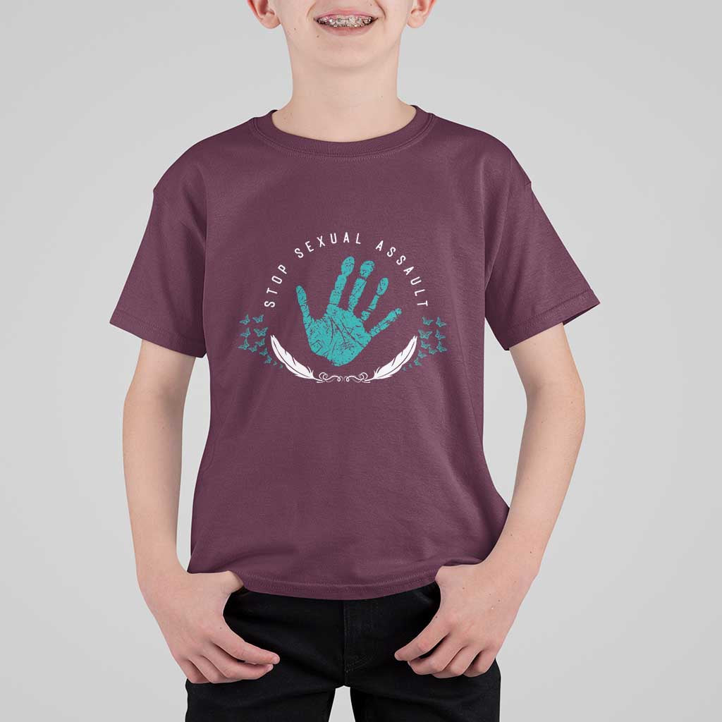 Stop Sexual Assault Awareness Survivor T Shirt For Kid