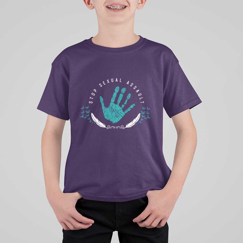 Stop Sexual Assault Awareness Survivor T Shirt For Kid