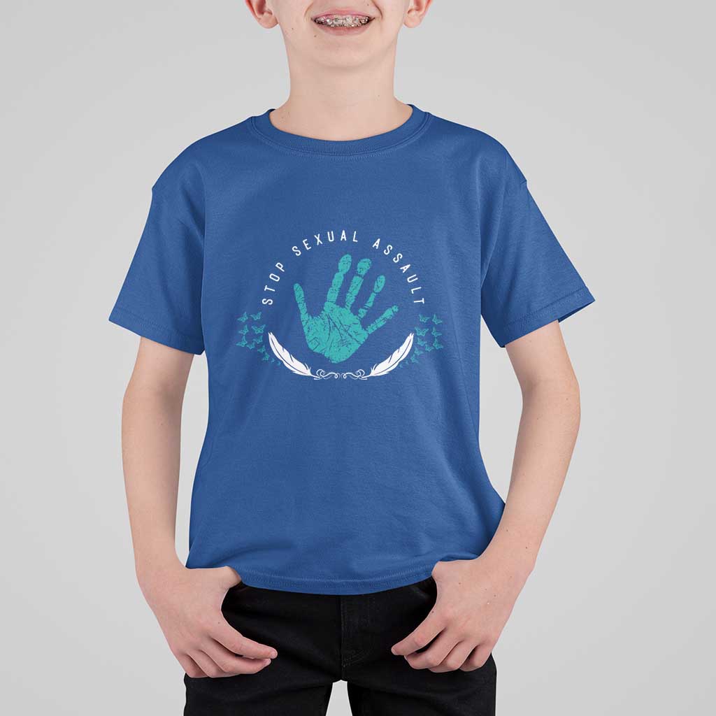 Stop Sexual Assault Awareness Survivor T Shirt For Kid