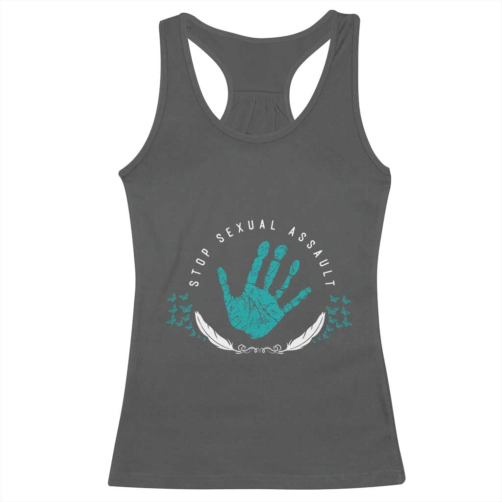 Stop Sexual Assault Awareness Survivor Racerback Tank Top