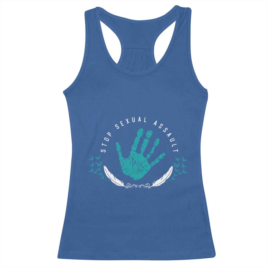 Stop Sexual Assault Awareness Survivor Racerback Tank Top