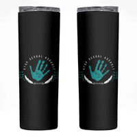 Stop Sexual Assault Awareness Survivor Skinny Tumbler