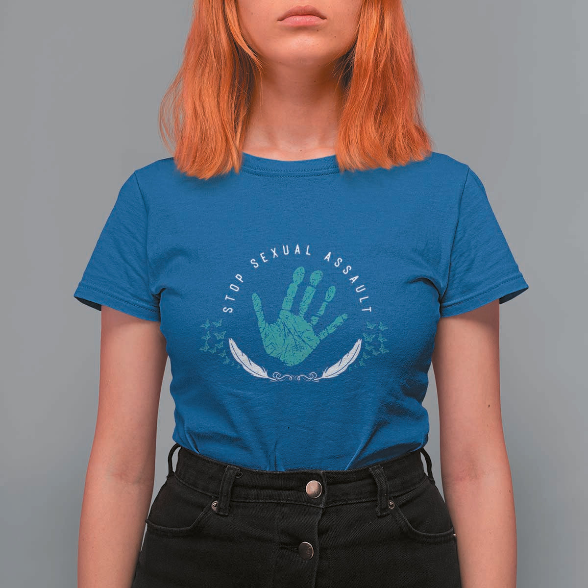 Stop Sexual Assault Awareness Survivor T Shirt For Women