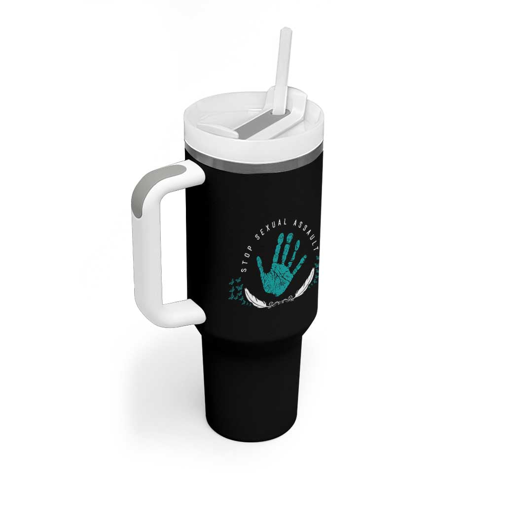 Stop Sexual Assault Awareness Survivor Tumbler With Handle