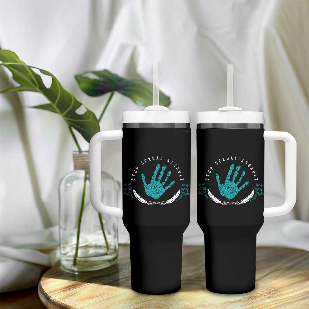 Stop Sexual Assault Awareness Survivor Tumbler With Handle
