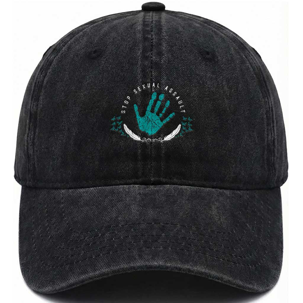 Stop Sexual Assault Awareness Survivor Washed Cotton Baseball Cap