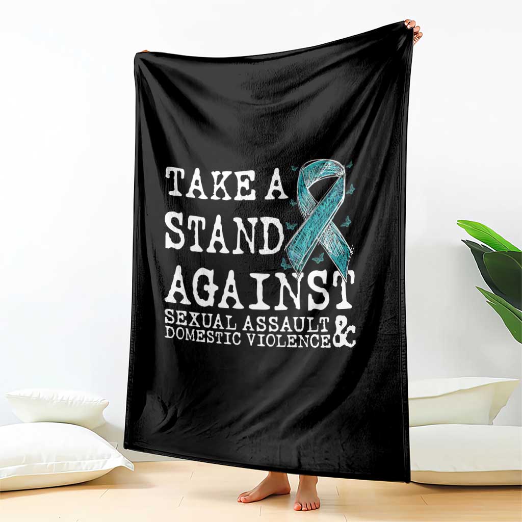 Sexual Assault Awareness Month Throw Blanket Stand Against Sexual Assault & Domestic Violence
