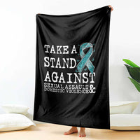 Sexual Assault Awareness Month Throw Blanket Stand Against Sexual Assault & Domestic Violence
