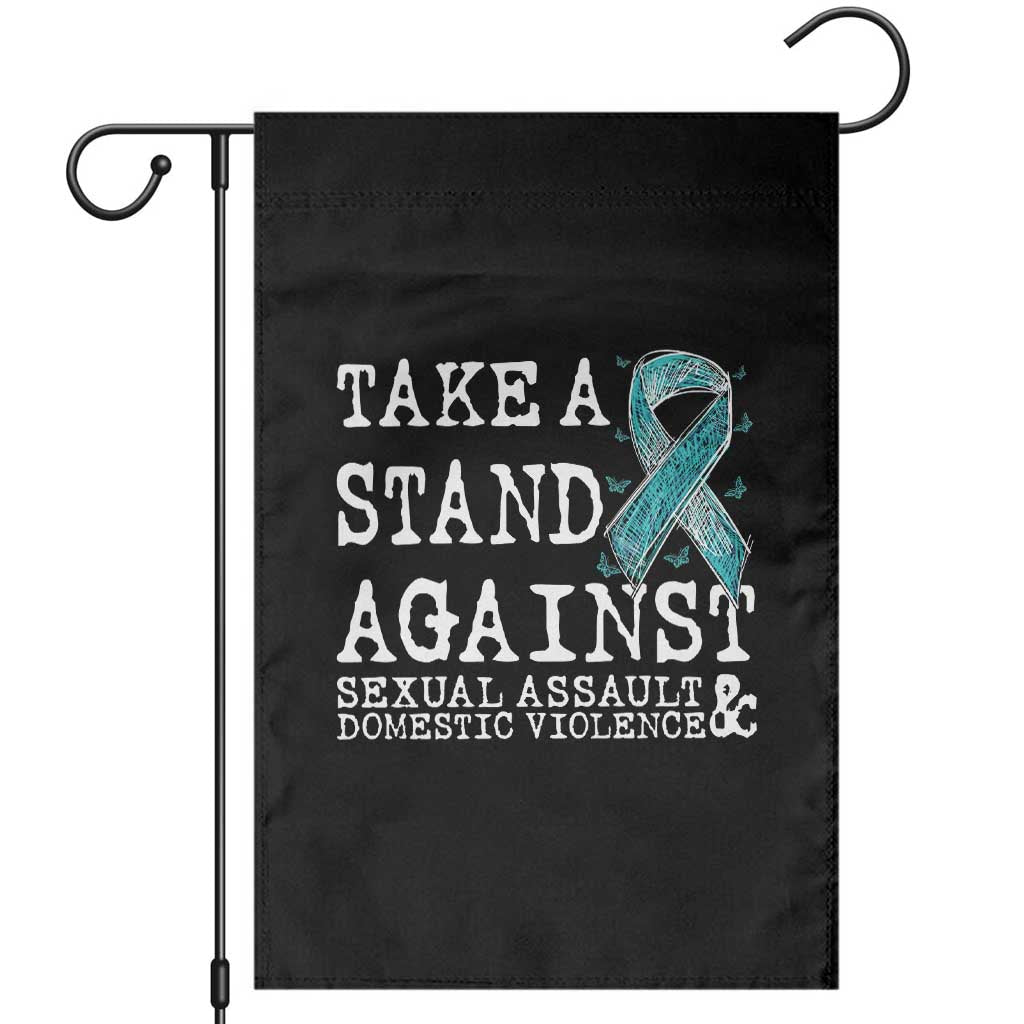 Sexual Assault Awareness Month Garden Flag Stand Against Sexual Assault & Domestic Violence