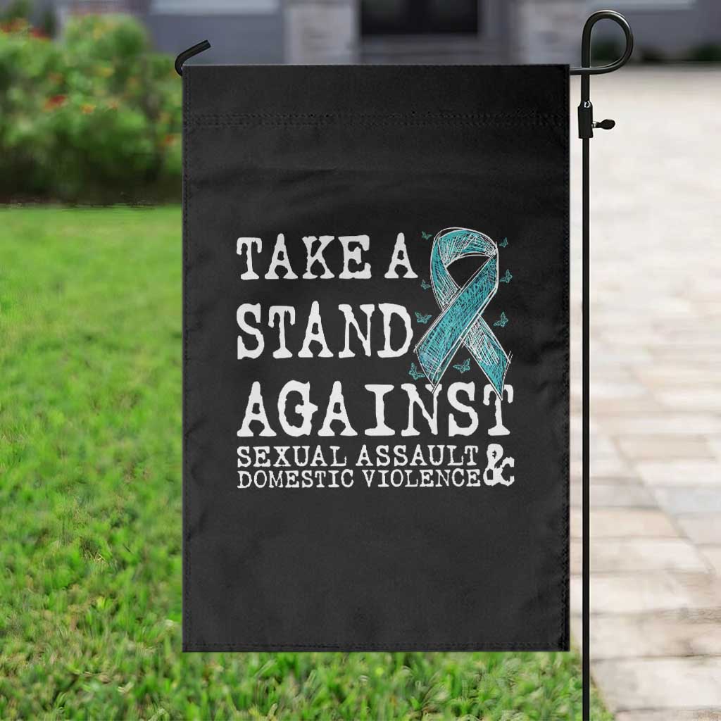 Sexual Assault Awareness Month Garden Flag Stand Against Sexual Assault & Domestic Violence