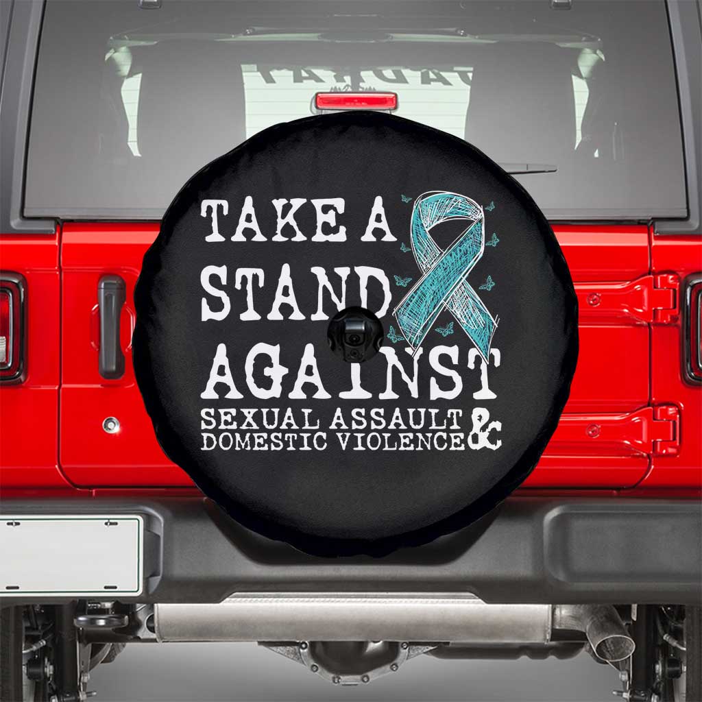 Sexual Assault Awareness Month Spare Tire Cover Stand Against Sexual Assault & Domestic Violence