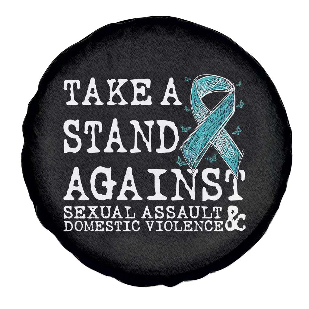 Sexual Assault Awareness Month Spare Tire Cover Stand Against Sexual Assault & Domestic Violence