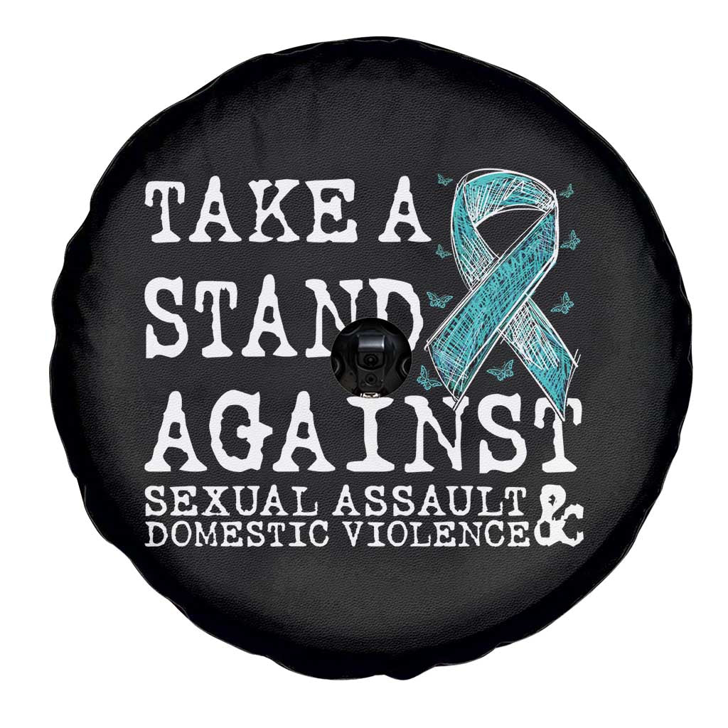 Sexual Assault Awareness Month Spare Tire Cover Stand Against Sexual Assault & Domestic Violence