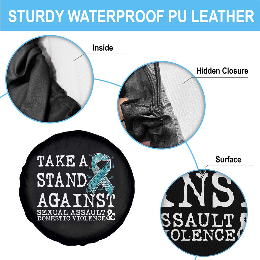 Sexual Assault Awareness Month Spare Tire Cover Stand Against Sexual Assault & Domestic Violence
