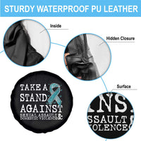 Sexual Assault Awareness Month Spare Tire Cover Stand Against Sexual Assault & Domestic Violence