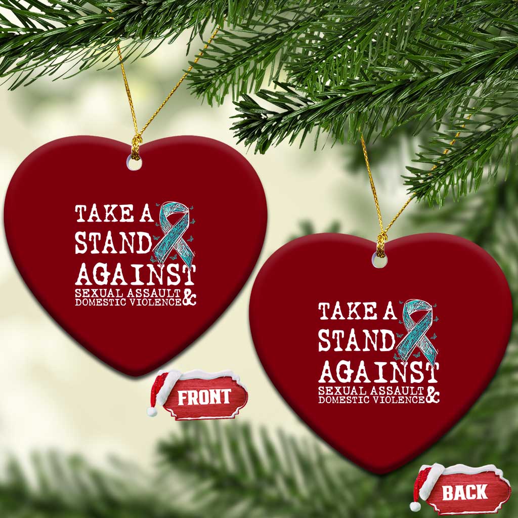 Sexual Assault Awareness Month Ceramic Ornament Stand Against Sexual Assault & Domestic Violence