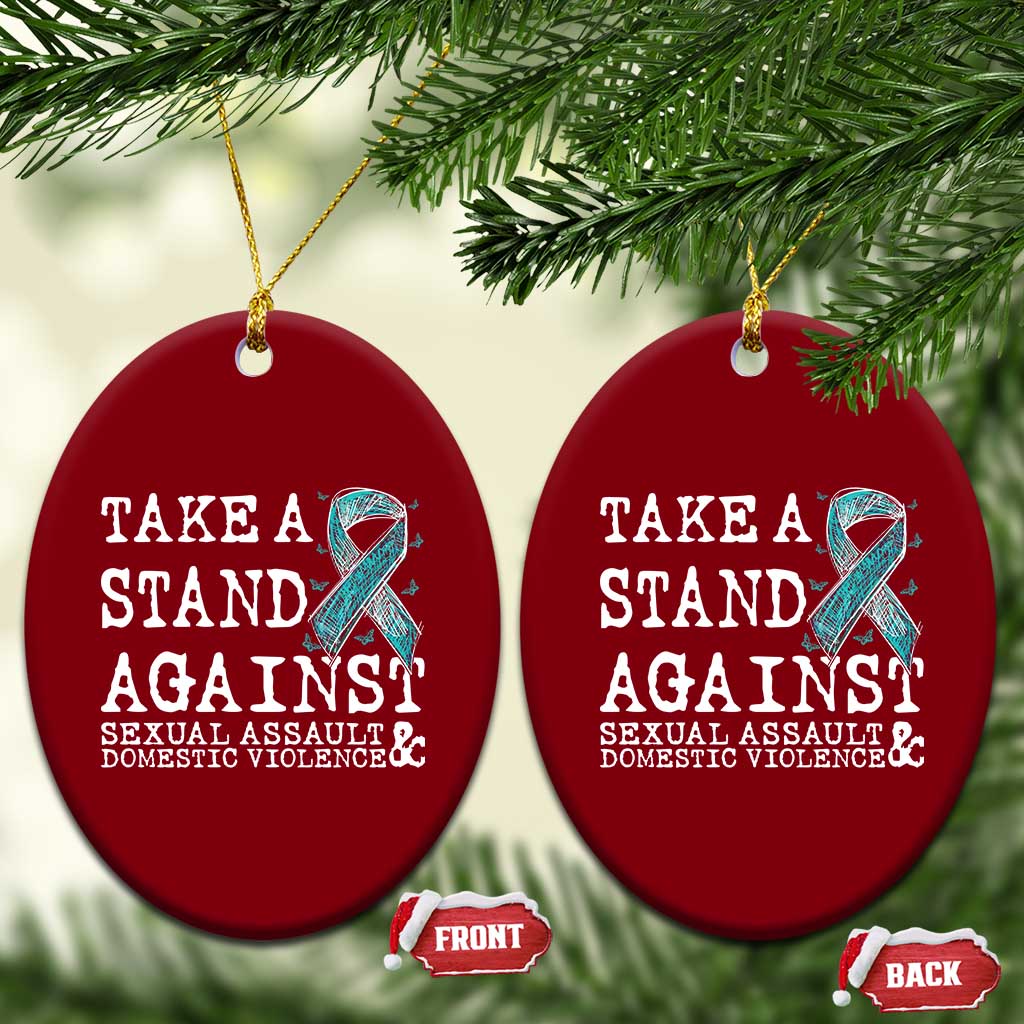 Sexual Assault Awareness Month Ceramic Ornament Stand Against Sexual Assault & Domestic Violence