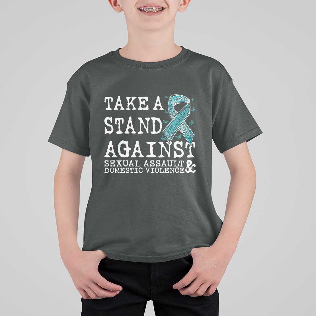 Sexual Assault Awareness Month T Shirt For Kid Stand Against Sexual Assault & Domestic Violence