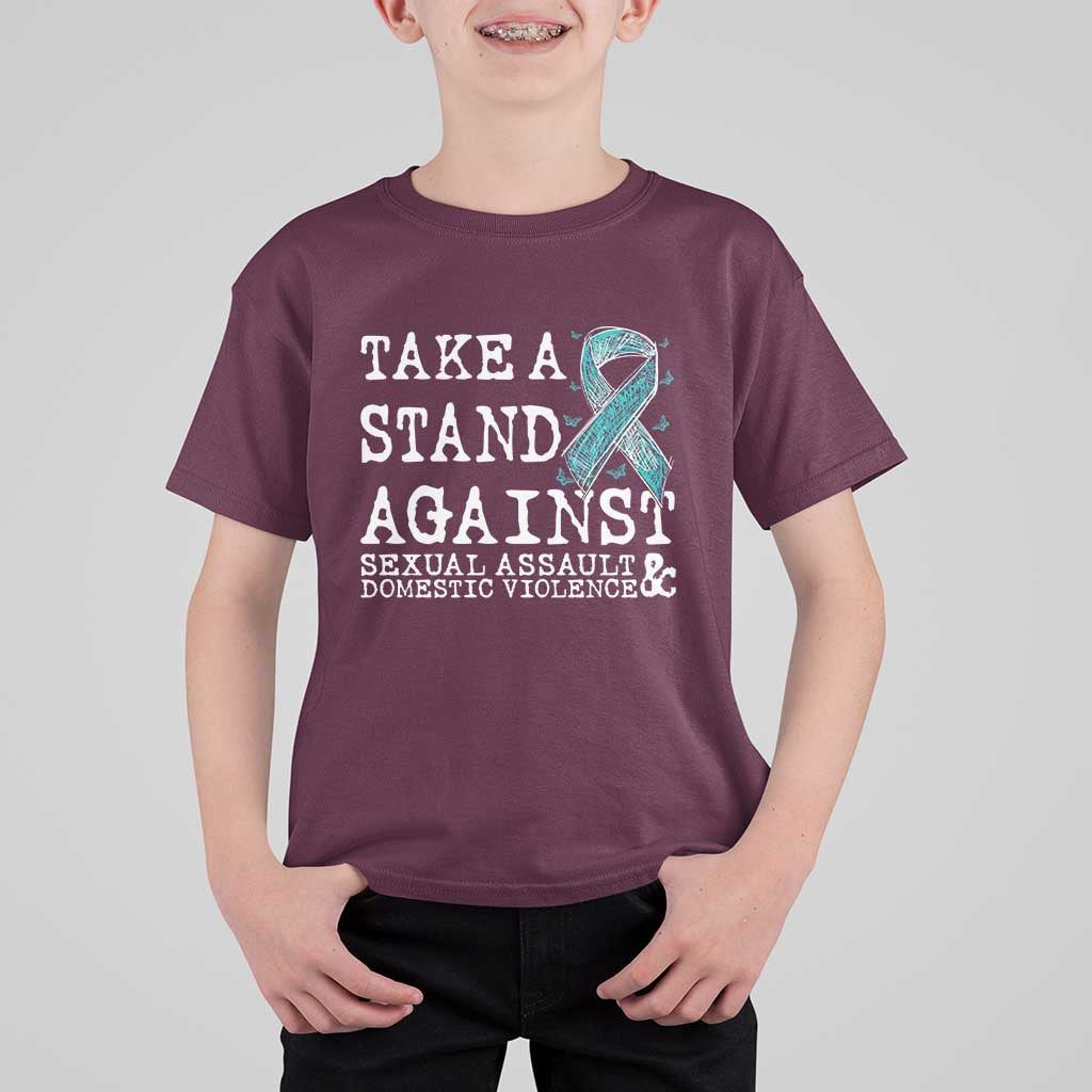 Sexual Assault Awareness Month T Shirt For Kid Stand Against Sexual Assault & Domestic Violence