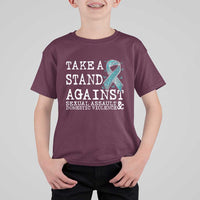 Sexual Assault Awareness Month T Shirt For Kid Stand Against Sexual Assault & Domestic Violence