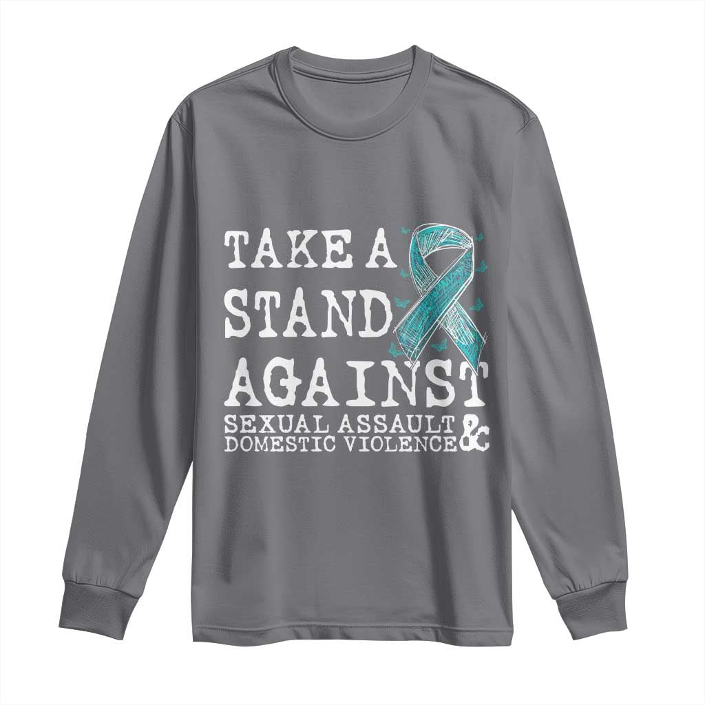 Sexual Assault Awareness Month Long Sleeve Shirt Stand Against Sexual Assault & Domestic Violence