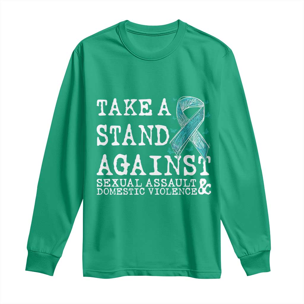 Sexual Assault Awareness Month Long Sleeve Shirt Stand Against Sexual Assault & Domestic Violence