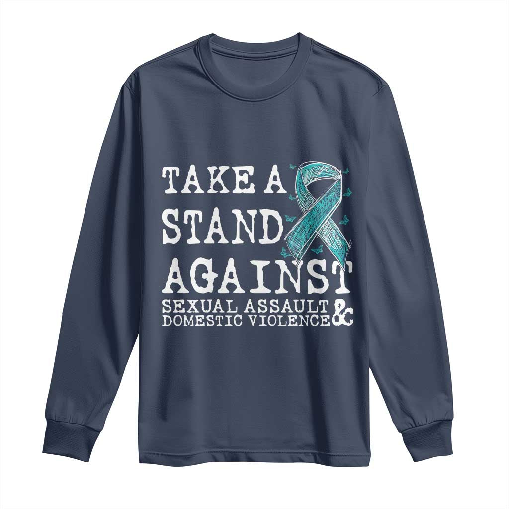 Sexual Assault Awareness Month Long Sleeve Shirt Stand Against Sexual Assault & Domestic Violence