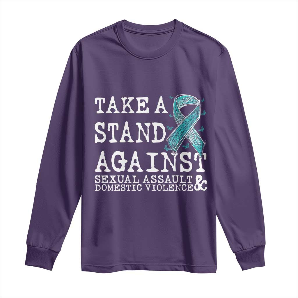 Sexual Assault Awareness Month Long Sleeve Shirt Stand Against Sexual Assault & Domestic Violence
