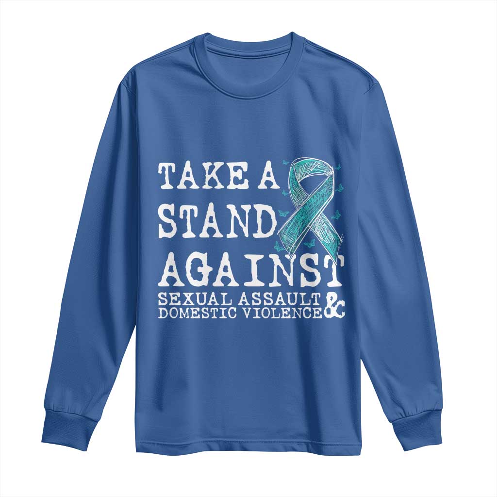 Sexual Assault Awareness Month Long Sleeve Shirt Stand Against Sexual Assault & Domestic Violence
