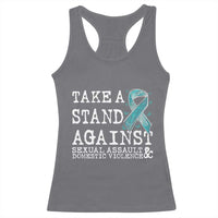 Sexual Assault Awareness Month Racerback Tank Top Stand Against Sexual Assault & Domestic Violence
