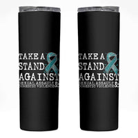 Sexual Assault Awareness Month Skinny Tumbler Stand Against Sexual Assault & Domestic Violence