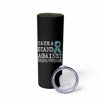 Sexual Assault Awareness Month Skinny Tumbler Stand Against Sexual Assault & Domestic Violence