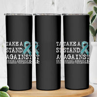 Sexual Assault Awareness Month Skinny Tumbler Stand Against Sexual Assault & Domestic Violence