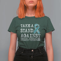 Sexual Assault Awareness Month T Shirt For Women Stand Against Sexual Assault & Domestic Violence