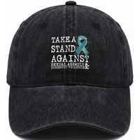 Sexual Assault Awareness Month Washed Cotton Baseball Cap Stand Against Sexual Assault & Domestic Violence