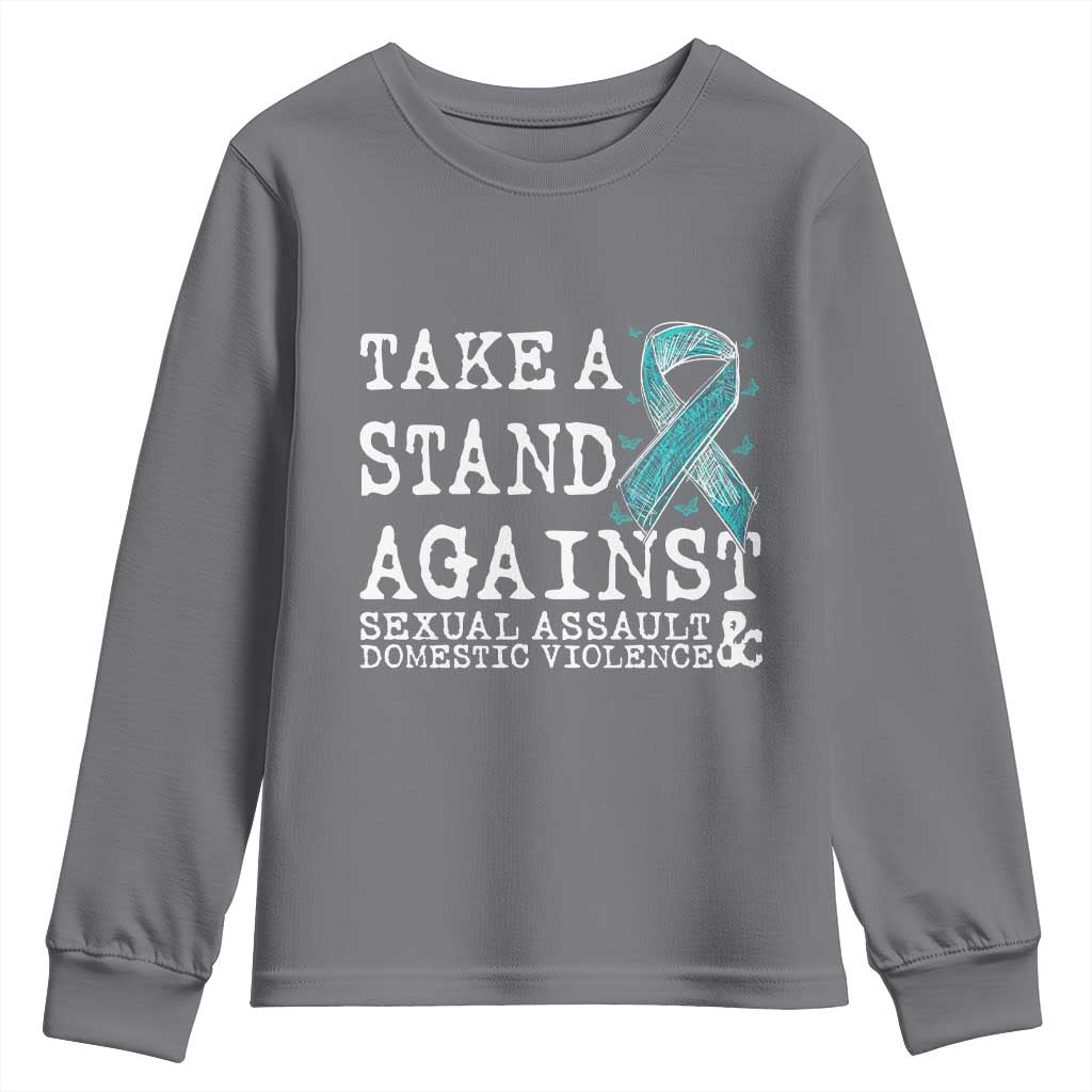 Sexual Assault Awareness Month Youth Sweatshirt Stand Against Sexual Assault & Domestic Violence