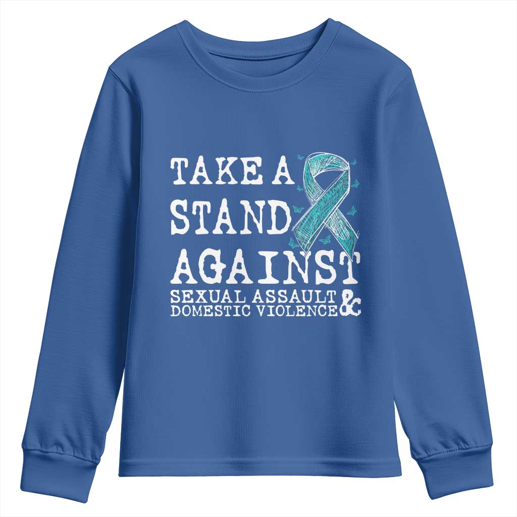 Sexual Assault Awareness Month Youth Sweatshirt Stand Against Sexual Assault & Domestic Violence