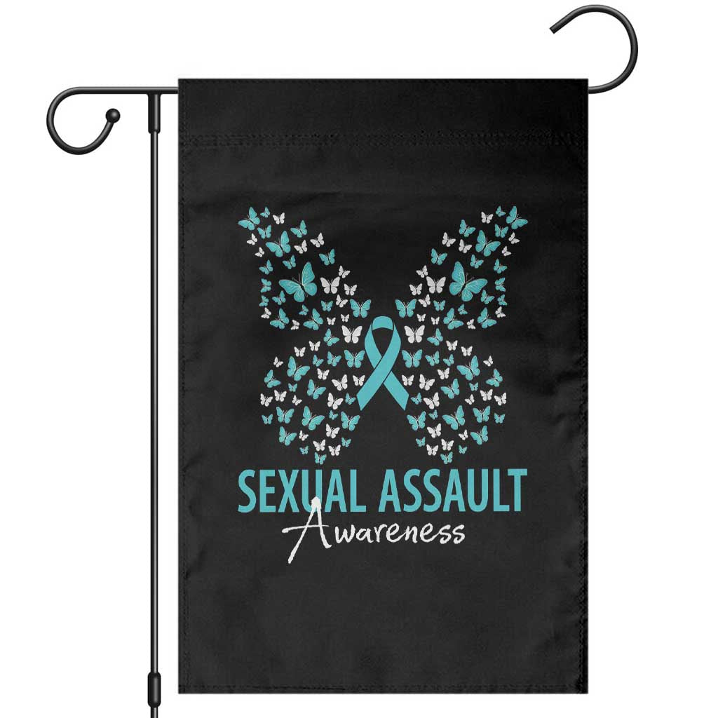 Sexual Assault Awareness Butterfly Ribbon Garden Flag